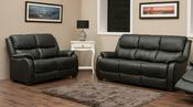 Parker Leather Fixed Sofa Suite 3+2 - Black