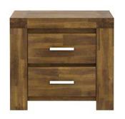 Parkfield Solid Acacia Bedside Table 2 Drawer