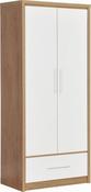 Seville 2 Door 1 Drawer Wardrobe 1.1m - White High Gloss image