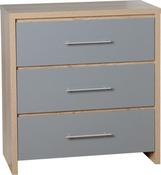 Seville 3 Drawer Chest - Grey High Gloss image