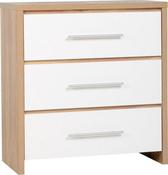 Seville 3 Drawer Chest - White High Gloss image