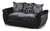Shannon Fabric 2 Seater Sofa - Black &amp; Grey (Floor Model - Sold as seen) 