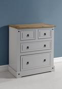 Corona 2+2 Drawer Chest in Grey/Distressed Waxed