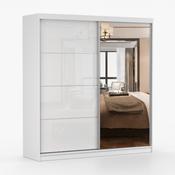Alden Mirrored Sliding 2.33m Wardrobe - White image