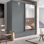 Alpha Small Sliderobe 2.0m with Led Lights - Grey image