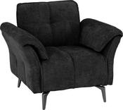 Amalfi Fabric 1 Seater Sofa - Black image