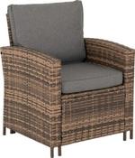 Aspen Corner Garden Furniture Set - Brown Rattan/Grey Fabric