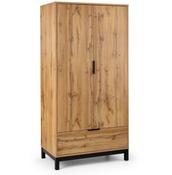 Bali 2 Door 1 Drawer Wardrobe 0.92m - Oak image
