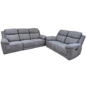 Benson Fabric Manual Recliner 3+2 Sofa - Silver image
