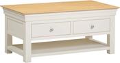 Bordeaux 2 Drawer Coffee Table - Ivory/Oak image