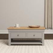 Bordeaux 2 Drawer Coffee Table - Pebble Grey/Oak