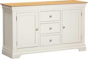BORDEAUX 3 DOOR 3 DRAWER SIDEBOARD - IVORY/OAK
