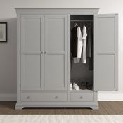 Bordeaux 3 Door Wardrobe 1.6m - Pebble Grey image
