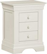 BORDEAUX 3 DRAWER BEDSIDE - IVORY