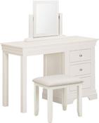 Bordeaux 3 Drawer Dressing Table Set - Ivory / Oat Fabric image