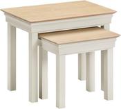 Bordeaux Nest of 2 Tables - Ivory/Oak