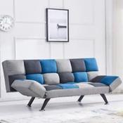 Boston Sofa Bed - Teal/Grey Patchwork image
