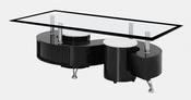 Boule Black High Gloss Coffee Table with Black Border Glass image