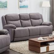 Brody Fabric 3 Seater Recliner Sofa - Light Grey Storm