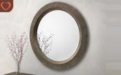 Cadence Large Round Ornate Pewter Wall Mirror image
