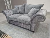 Carrick Marble Fabric 2 Seater Sofa - Grey/Slate image