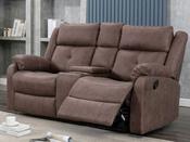 Casey Fabric 2 Seater Sofa with Console - Chestnut image