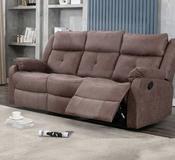 Casey Fabric 3 Seater Sofa with Dropdown Tray - Chestnut image