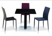 Chatham High Gloss Table With Stainless Steel Base - Black 
