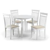 Coast Hardwood Dining Set 4 Chairs - White