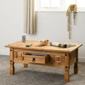 Corona Coffee Table ( 1 Drawer ) - Distressed Waxed Pine image