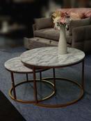 Dallas Round Coffee Table Set - Marble/Gold Effect image