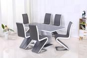 Edenhall Glass Dining Table - Grey &amp; White High Gloss image