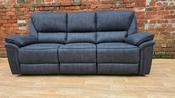 Edwardo Grey Fabric 3 Seater Recliner Sofa - Charcoal