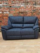 Edwardo Grey Fabric 2 Seater Recliner Sofa - Charcoal