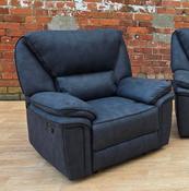 Edwardo Grey Fabric 1 Seater Recliner Sofa - Charcoal