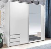 Emden X55 Mirrored Sliding Wardrobe 1.35m- White Sliderobes image