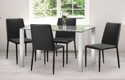 Enzo &amp; Jazz Glass Dining Set 4 Chairs - Black image