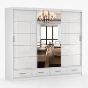 Floria Mirrored Sliding 2.5m Wardrobe – White image