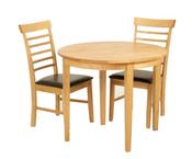 Hanover Half Moon Dining Set with 2 Chairs - Light Oak