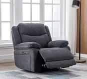 Herbert Fabric 1 Seater Power Recliner Sofa - Dark Grey image