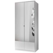 Imago 2 Door 2 Drawer 0.9m Mirrored Wardrobe - WHITE image