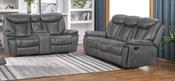 Marine Fabric 3+2 Seater Recliner with Console - Dark Grey image