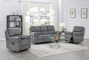 Greta Manual Recliner 3 Seater Sofa - Grey image
