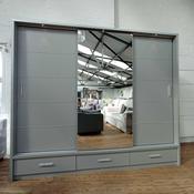 Alpha Large Sliderobe 2.5m with Led Lights - Grey image