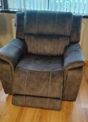 Washington Fabric 1 Seater Power Recliner Sofa - Dark Grey