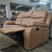 Kingsley Fabric 3 Seater Recliner - Tan image