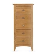 Kilkenny 5 Drawer Narrow Chest - Oak