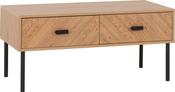 Leon 2 Drawer Coffee Table - Medium Oak Effect image