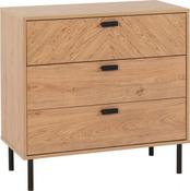 Leon 3 Drawer Chest - Medium Oak Effect image
