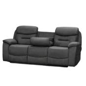 Leroy 3 Seater Recliner Sofa with Tray - Grey